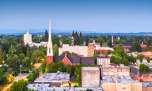 "view of downtown Salem, Oregon"