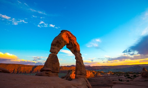 "Arches National Park at sunset"