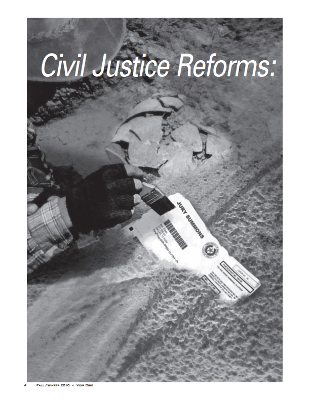 Civil Justice Reforms: Why the Disappearance of Civil Jury Trials is Not Acceptable
