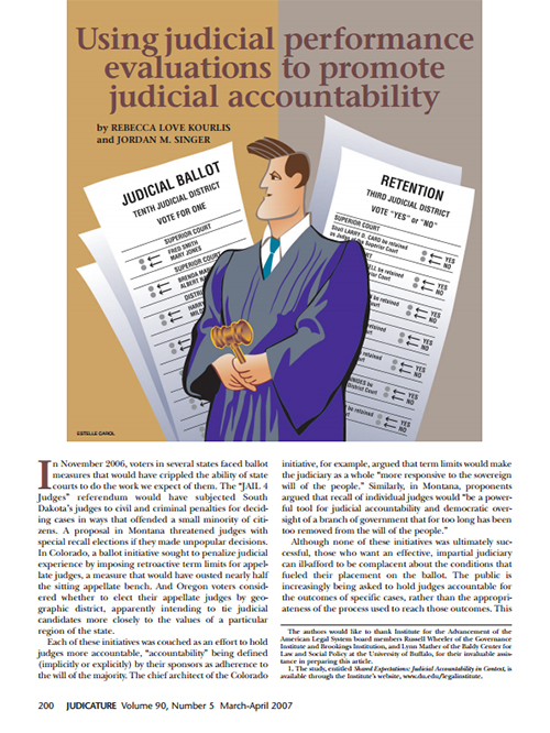 Using Judicial Performance Evaluation to Promote Judicial Accountability