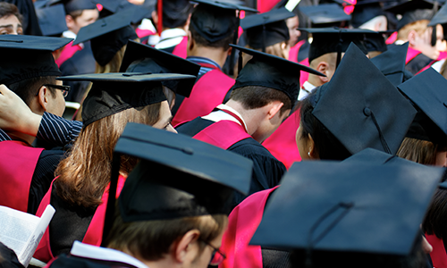 "Harvard Law School graduates at commencement ceremony"