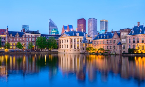 "The Hague at twilight"