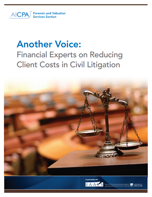 Another Voice: Financial Experts on Reducing Client Costs in Civil Litigation
