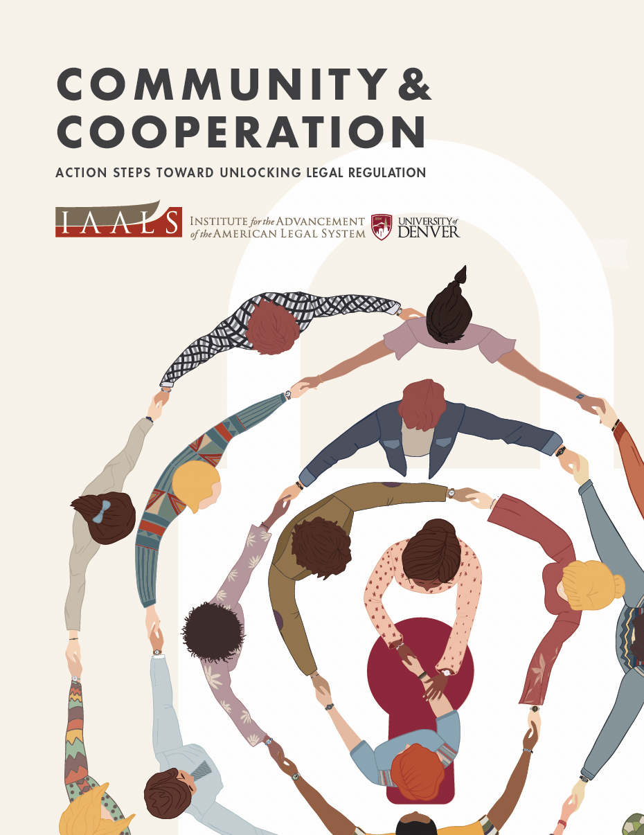 cover of the report with title and graphic of people working together around a lock