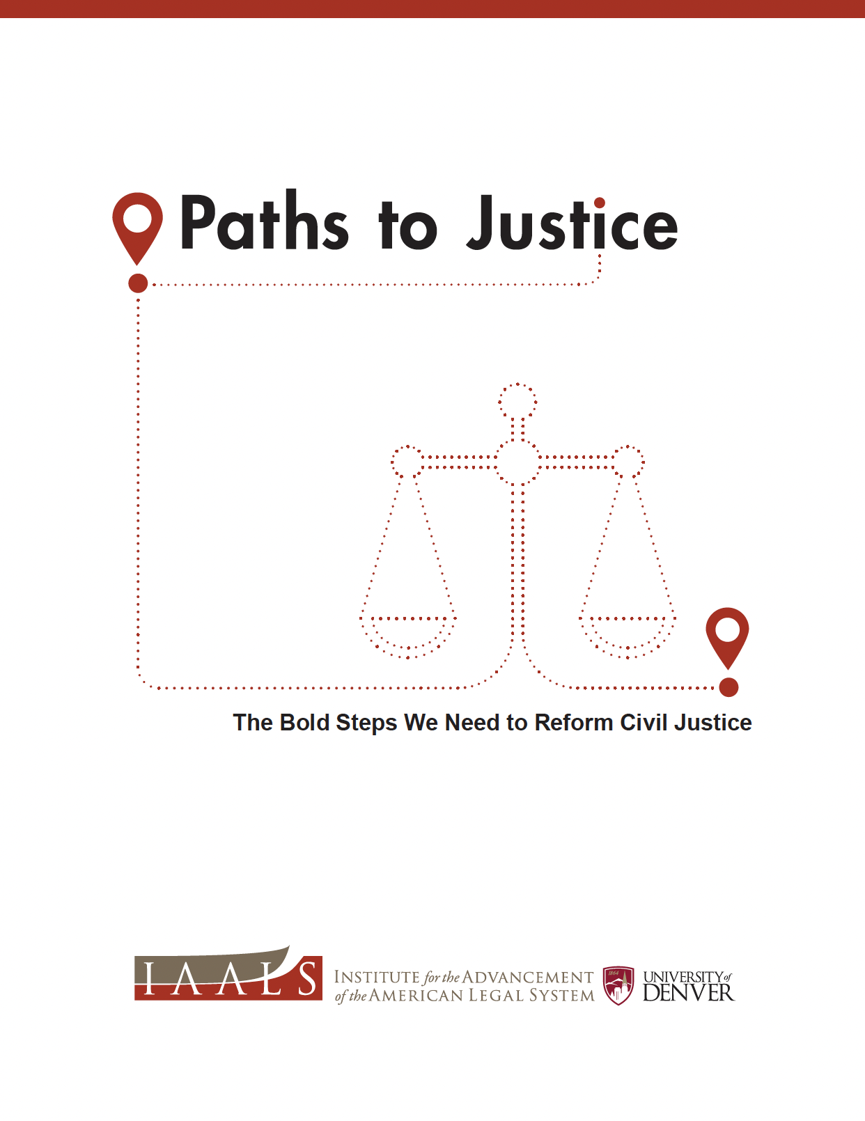 report cover with path in the shape of scales