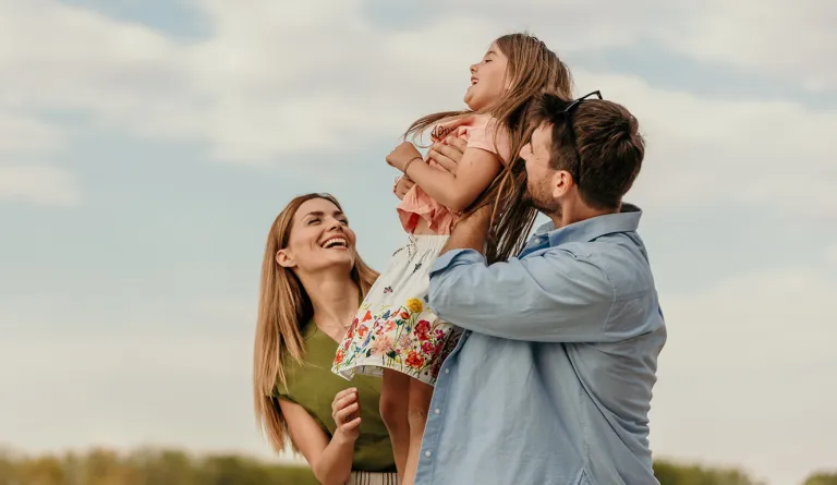 A family together outdoors
