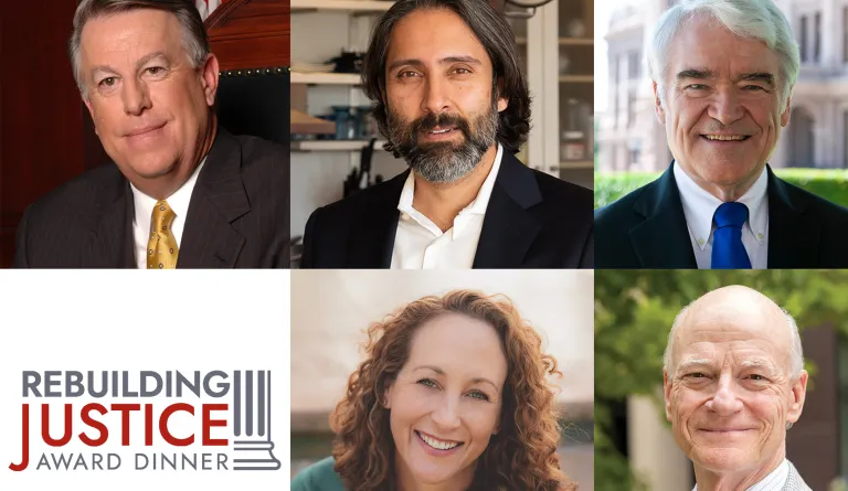 Five headshots of people. 