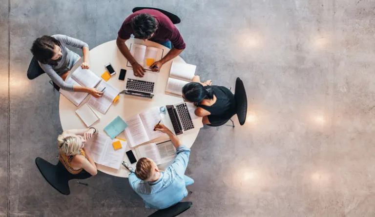 People sitting around a table