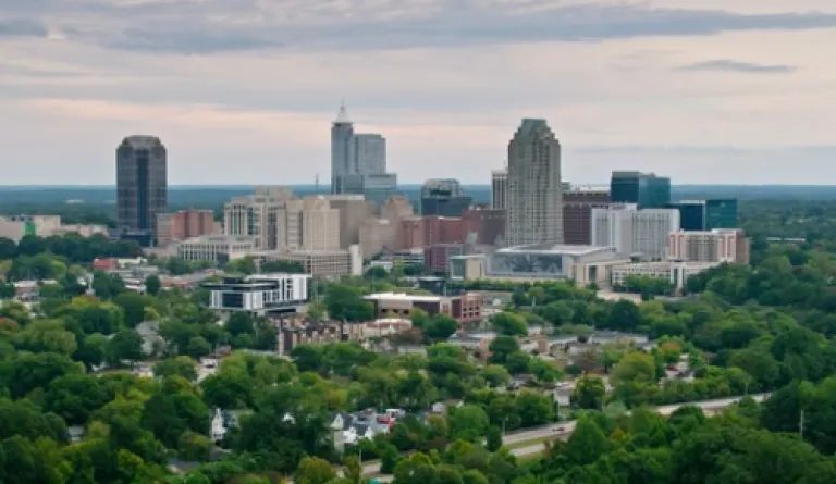 aerial view of downtown Raleigh, North Carolina