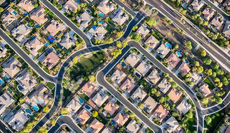 aerial view of residential development