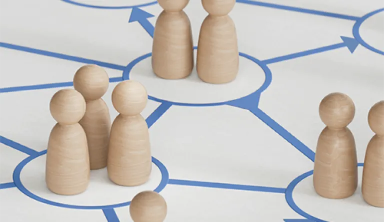 pawns with connections to other areas and some without connections