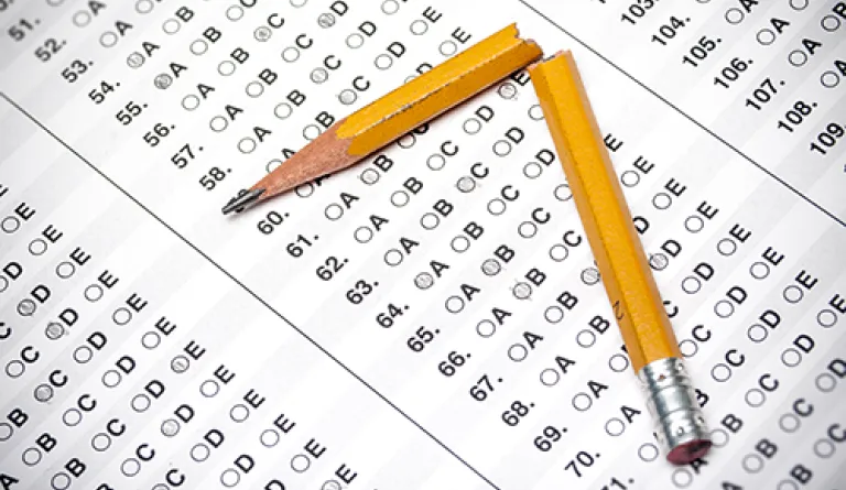 broken pencil during test