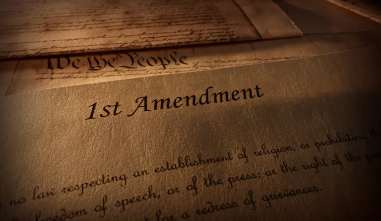 paper that says first amendment