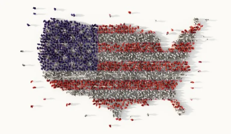 large group of people forming the United States