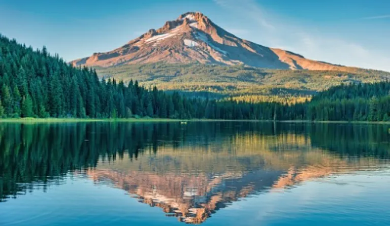 mountain reflected in lake