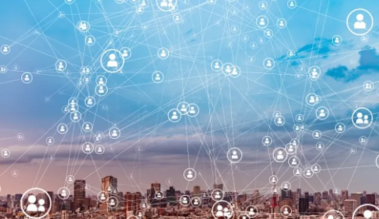 social network above city