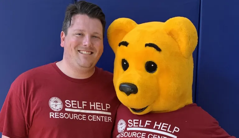 Robert Southers with bear mascot
