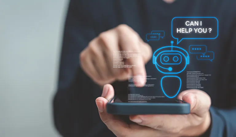 Person using AI on mobile device