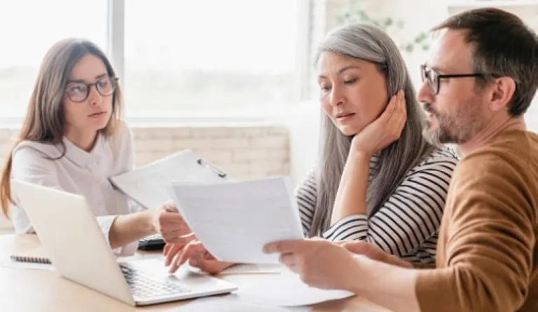 woman consulting with couple