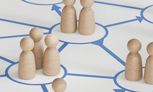 pawns with connections to other areas and some without connections