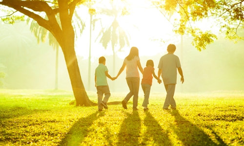 family walking together