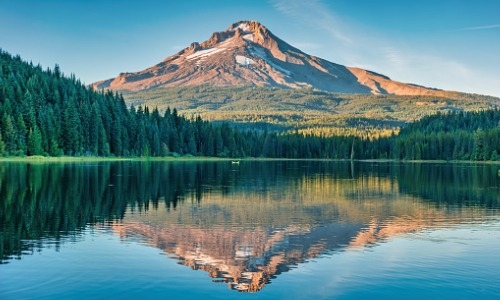 mountain reflected in lake