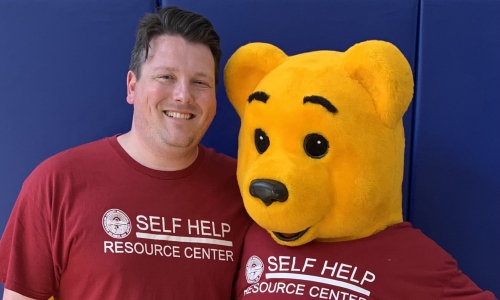 Robert Southers with bear mascot