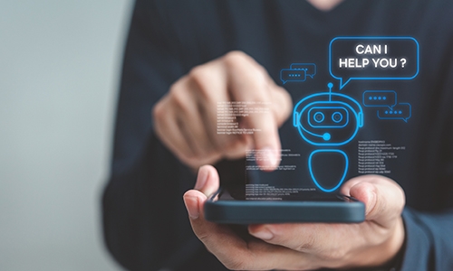Person using AI on mobile device