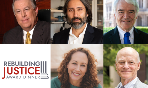 Five headshots of people. 