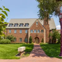 The front of John Moye Hall at the University of Denver
