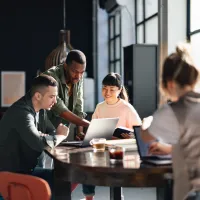 A group working on a project together