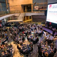 view of people at an event dinner