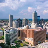aerial view of downtown Indianapolis, Indiana