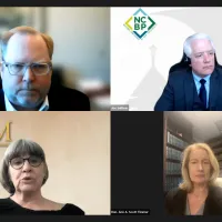 four people on Zoom call