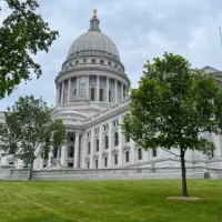 large white building during overcast weather
