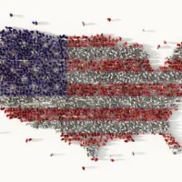 large group of people forming the United States