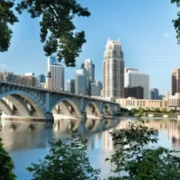 bridge in Minneapolis, Minnesota on sunny day