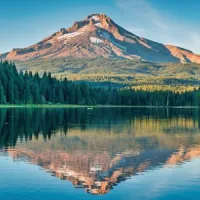 mountain reflected in lake