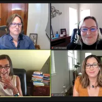 screenshot of four people on Zoom