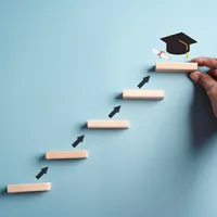 steps leading to graduation cap