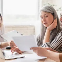 woman consulting with couple