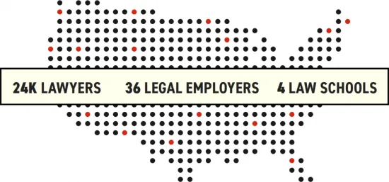 map with data points across the country