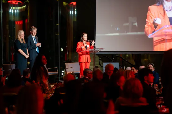 Emo Overall speaking at the 18th Annual Rebuilding Justice Award Dinner.