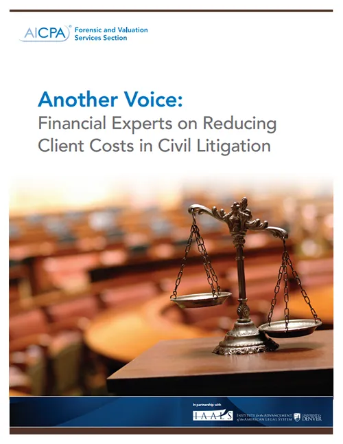 Another Voice: Financial Experts on Reducing Client Costs in Civil Litigation