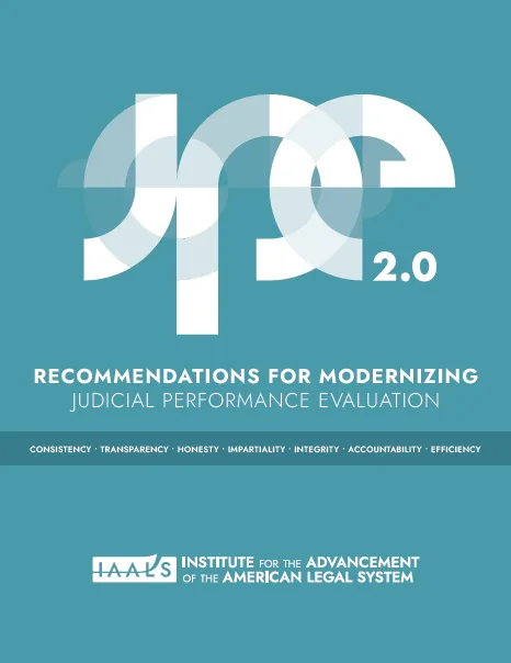 Report cover with stylized JPE letters and teal background, with publication name