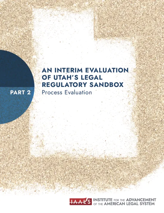 Publication cover featuring sand in the outline shape of the state of Utah