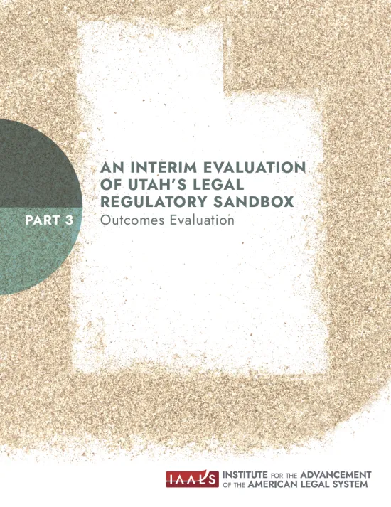 Publication cover featuring sand in the outline shape of the state of Utah