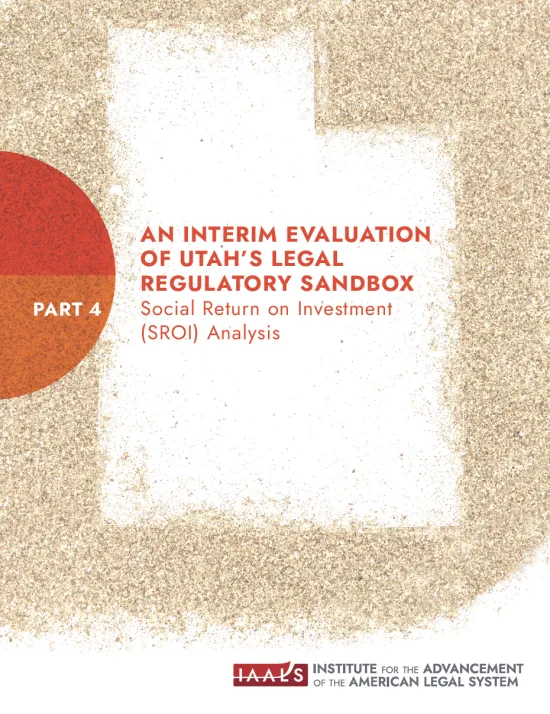 Publication cover featuring sand in the outline shape of the state of Utah
