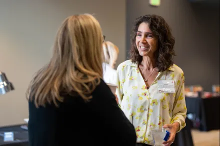 A woman talking to someone. 