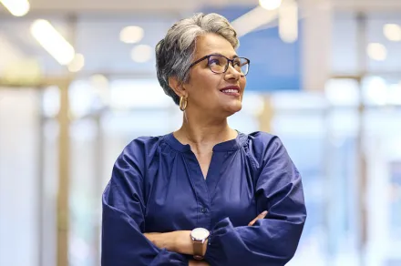 A woman looking skyward
